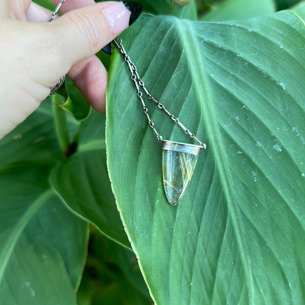 Rutilated quartz necklace